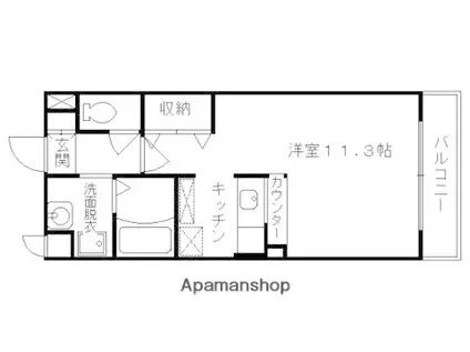 京町壱番館(1K/2階)の間取り写真