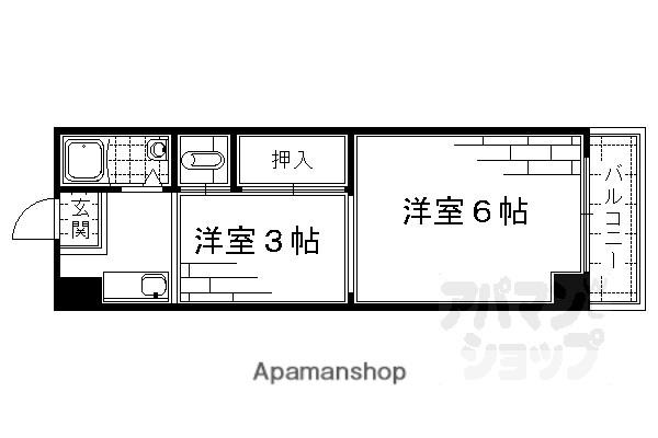 マンションカンザツ(2K/2階)の間取り写真