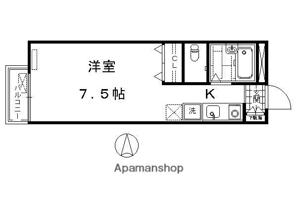 LS七条鞘町(1K/1階)の間取り写真