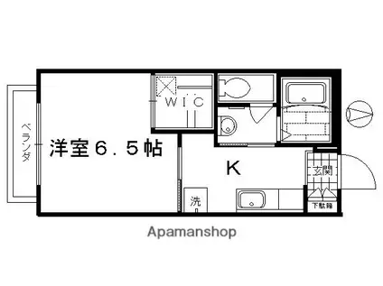 バリュージュ北町(1K/2階)の間取り写真