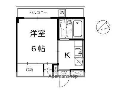 大喜マンション(1K/2階)の間取り写真
