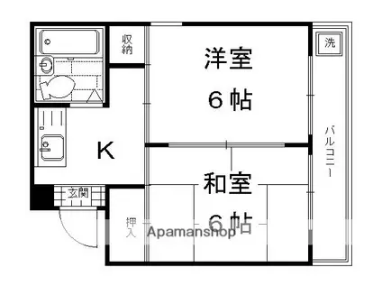 エスプリット横山(2K/3階)の間取り写真