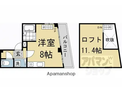 ハイムリッツ(ワンルーム/3階)の間取り写真