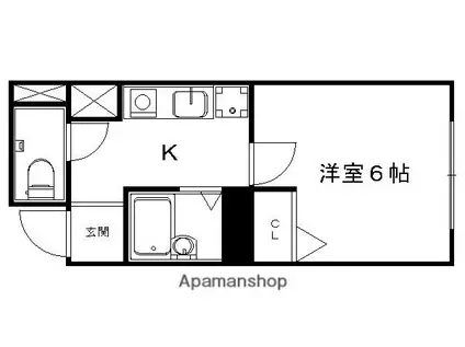 古谷ビル(1K/3階)の間取り写真