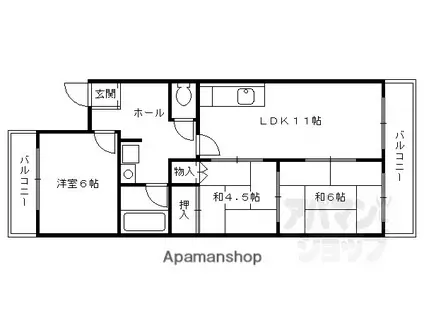 ドルミ高矢(3LDK/3階)の間取り写真
