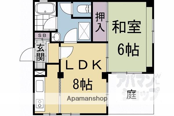 南谷ハイツ(1LDK/1階)の間取り写真