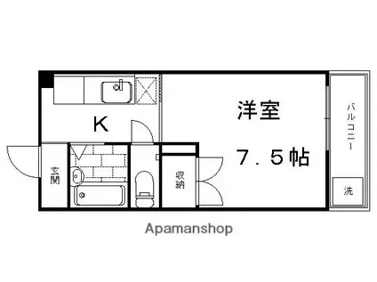 アベニュー千鶴(1K/3階)の間取り写真