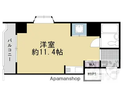 エクレーヌ御池(ワンルーム/8階)の間取り写真