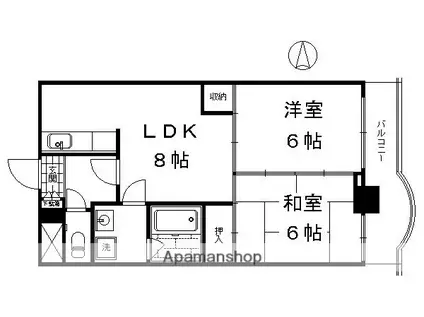 ハイツエコー(2LDK/4階)の間取り写真