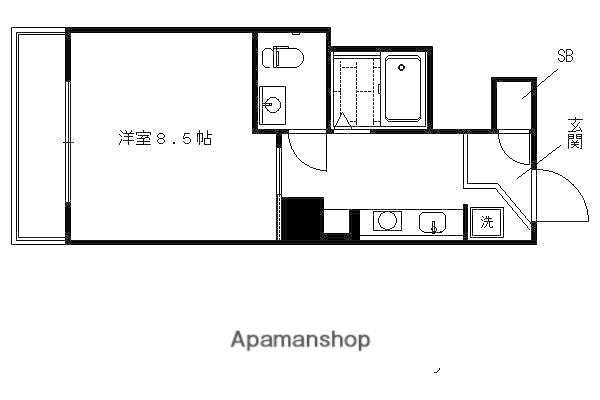 サンフェスタ東福寺(1K/2階)の間取り写真