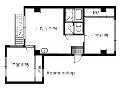 フラット加藤(2LDK/3階)の間取り写真