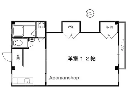 たけうちハイツ(1K/2階)の間取り写真