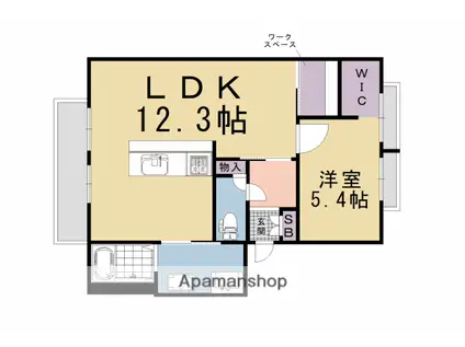 セントラルヴィレッジII(1SLDK/2階)の間取り写真