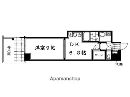 プレサンス京都四条大宮(1DK/1階)の間取り写真