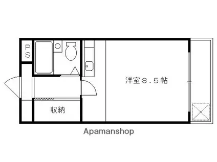 サンハイネス(ワンルーム/3階)の間取り写真