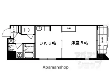 ALBA烏丸御池(1DK/5階)の間取り写真