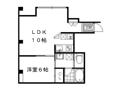 京阪電気鉄道京阪線 丹波橋駅 徒歩2分 3階建 築17年(1LDK/1階)の間取り写真
