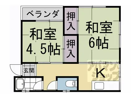 ハイツ中村(2K/2階)の間取り写真