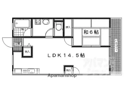 ウエストヒルパートⅡ(1LDK/2階)の間取り写真