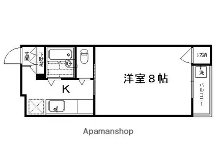 シャトルDEUX(1K/3階)の間取り写真