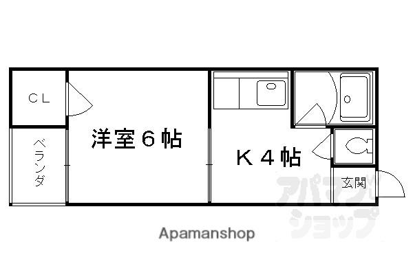 清幸マンション(1K/1階)の間取り写真