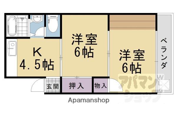 コーポ安田(2K/2階)の間取り写真