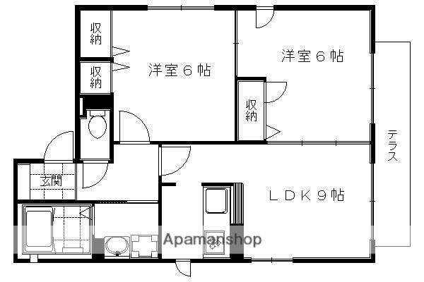 スマイル淀木津(2LDK/1階)の間取り写真