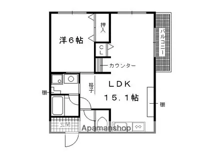 多蔵ハイツ(1LDK/2階)の間取り写真