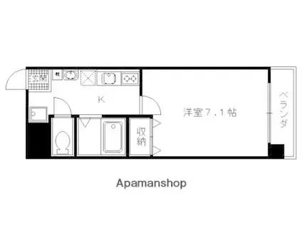 エグゼレジデンス羅城門(1K/2階)の間取り写真