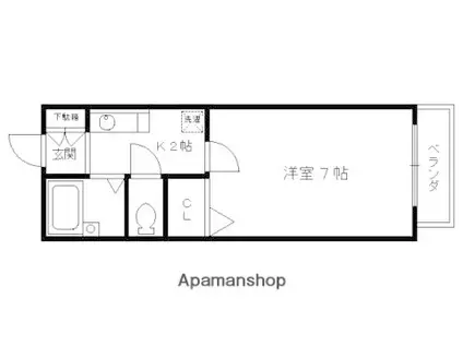 セジュール竹田(1K/1階)の間取り写真