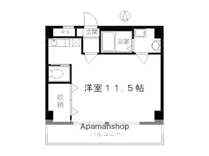 グランパオレアル(ワンルーム/3階)の間取り写真