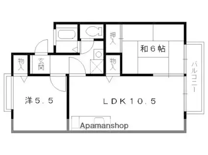 エスペランサ(2LDK/1階)の間取り写真