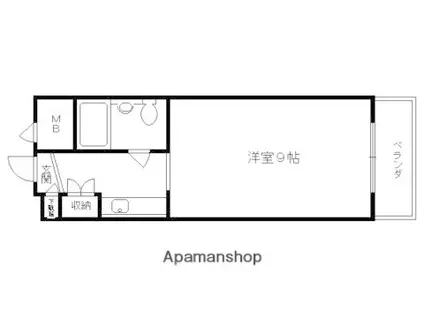 グランドハイツ津田(1K/2階)の間取り写真