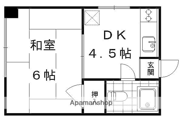 本町マンション(1DK/2階)の間取り写真