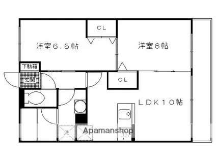 ティンカー・ベル(2LDK/1階)の間取り写真
