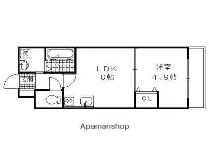 サクシード丹波橋(1LDK/1階)の間取り写真