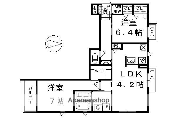 シャーメゾン京都・雅(2LDK/1階)の間取り写真