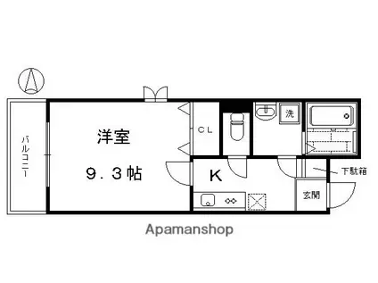 IRIS(1K/2階)の間取り写真