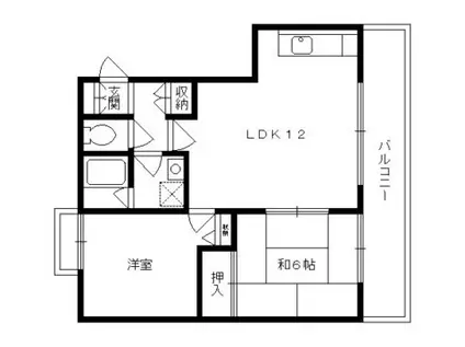 メリーコンフォート(2LDK/3階)の間取り写真