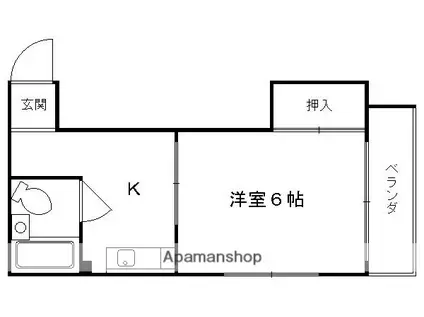 コーポウエストセブン(1K/2階)の間取り写真