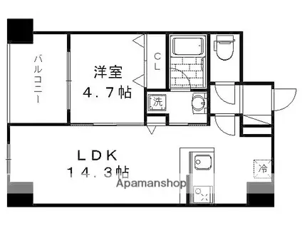 増田屋ビル(1LDK/7階)の間取り写真
