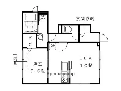 メゾンN 京都 三十三間堂(1LDK/1階)の間取り写真