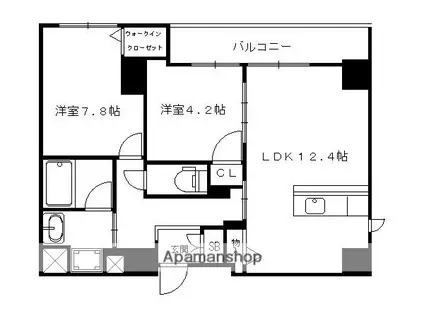 TISSAGE塩小路(2LDK/8階)の間取り写真