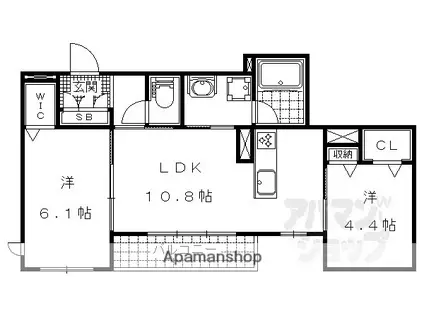 シャーメゾン ソレイユルヴァン(2LDK/3階)の間取り写真