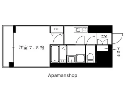 クリスタルグランツ京都西大路(1K/5階)の間取り写真