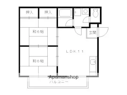ネオハイツ生長(2LDK/1階)の間取り写真