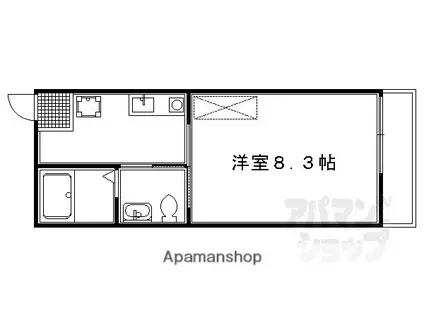 アルテ東山三条(1K/2階)の間取り写真