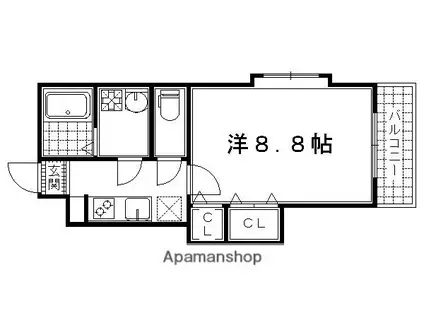 メゾン・ステップ(1K/1階)の間取り写真