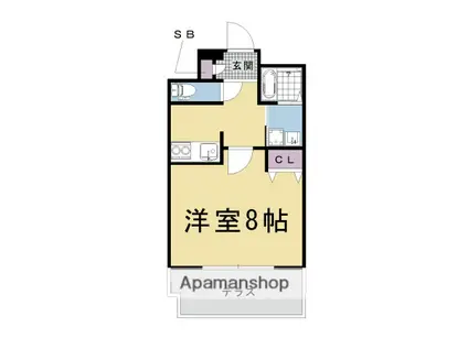 クレドール東福寺(1K/1階)の間取り写真