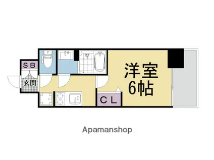 プレサンスTHE KYOTO 東福寺 イースト(1K/5階)の間取り写真